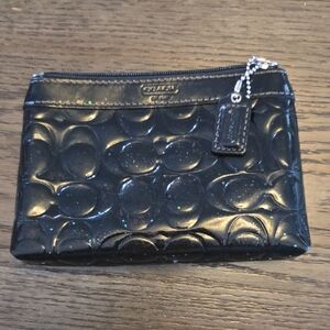Coach Black Embossed Pouch